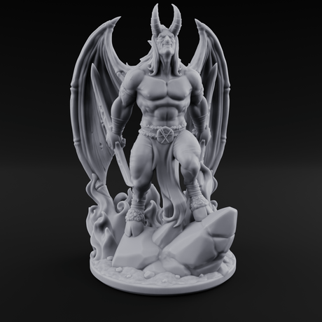 Striding Through Flames Demon Overlord Miniature for Dungeons and Dragons, Pathfinder or other TTRPGs