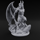Striding Through Flames Demon Overlord Miniature for Dungeons and Dragons, Pathfinder or other TTRPGs