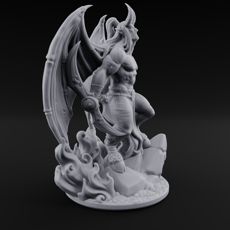 Striding Through Flames Demon Overlord Miniature for Dungeons and Dragons, Pathfinder or other TTRPGs
