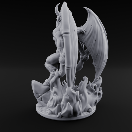 Striding Through Flames Demon Overlord Miniature for Dungeons and Dragons, Pathfinder or other TTRPGs