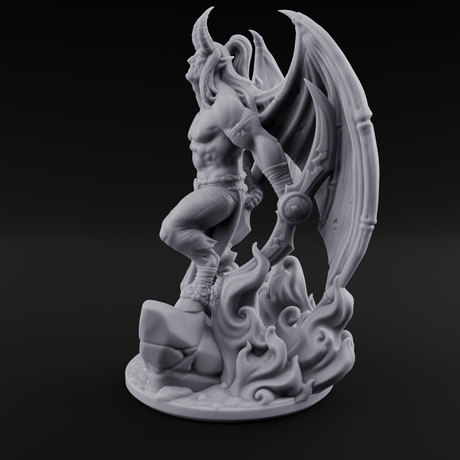 Striding Through Flames Demon Overlord Miniature for Dungeons and Dragons, Pathfinder or other TTRPGs
