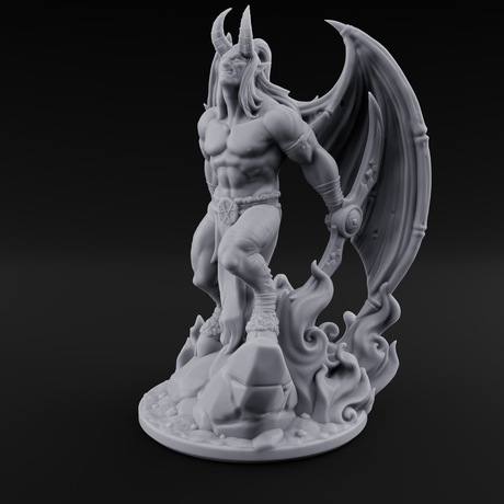 Striding Through Flames Demon Overlord Miniature for Dungeons and Dragons, Pathfinder or other TTRPGs