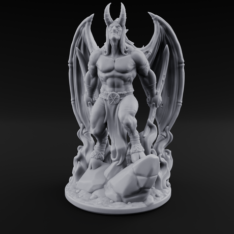 Striding Through Flames Demon Overlord Miniature for Dungeons and Dragons, Pathfinder or other TTRPGs