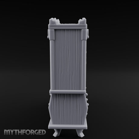 Figure-Columned Drawer-Banked Noble Library Bookcase Cabinet Miniature for Dungeons and Dragons, Pathfinder or other TTRPGs