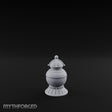 Filigree-Banded Ball-Knobbed Decorative Lidded Vase