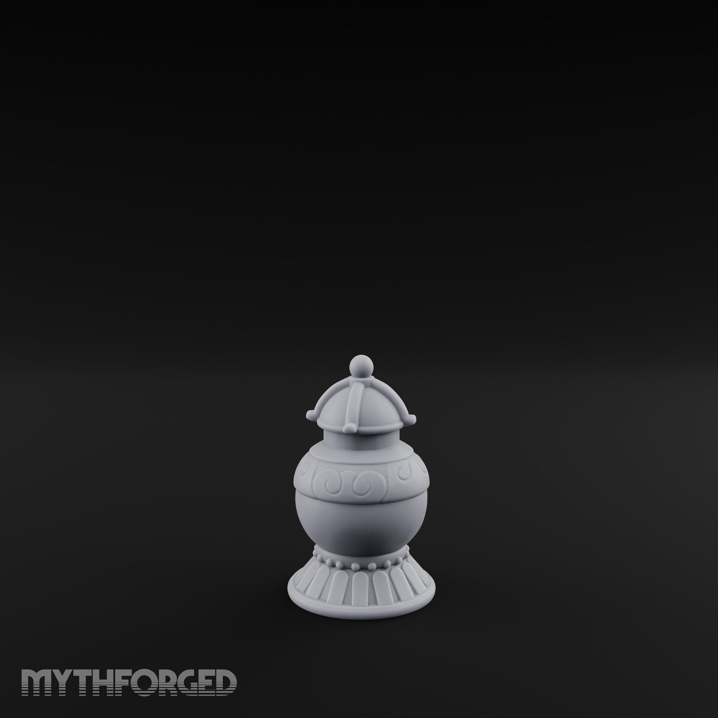 Filigree-Banded Ball-Knobbed Decorative Lidded Vase gallery 3