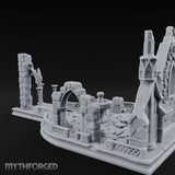 Filigree-Windowed Courtyard-Centered Gothic Chapel Courtyard Ruins Miniature for Dungeons and Dragons, Pathfinder or other TTRPGs