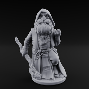 Fist Clenching Gnome Mage Miniature for Dungeons and Dragons, Pathfinder or other TTRPGs