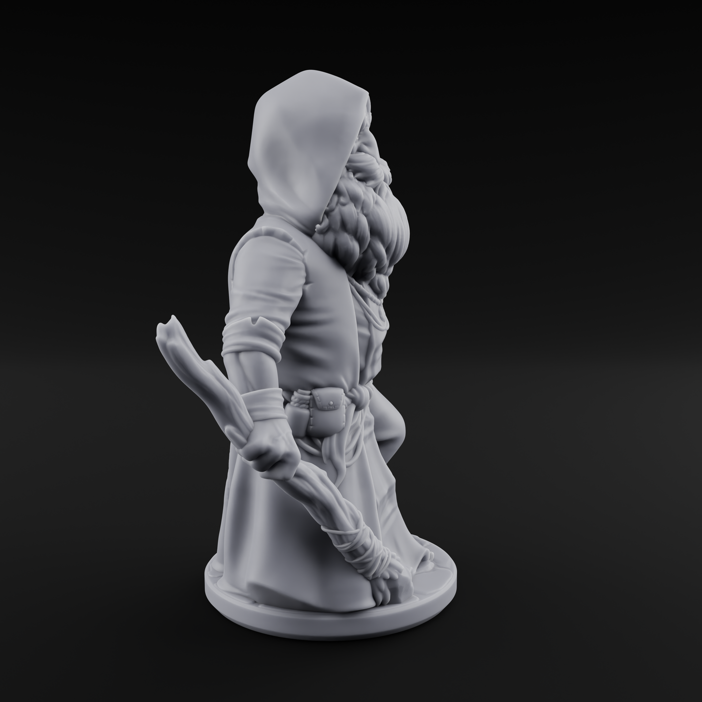 Fist Clenching Gnome Mage Miniature for Dungeons and Dragons, Pathfinder or other TTRPGs