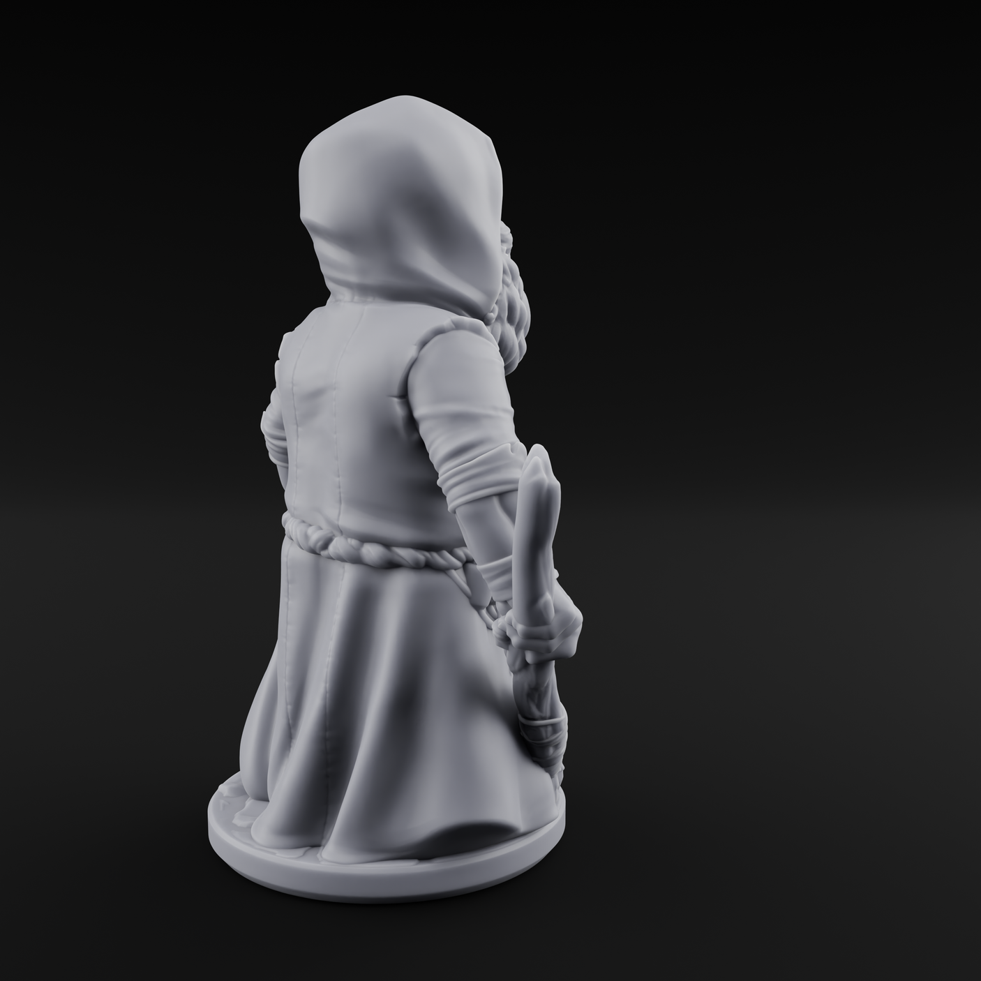 Fist Clenching Gnome Mage Miniature for Dungeons and Dragons, Pathfinder or other TTRPGs
