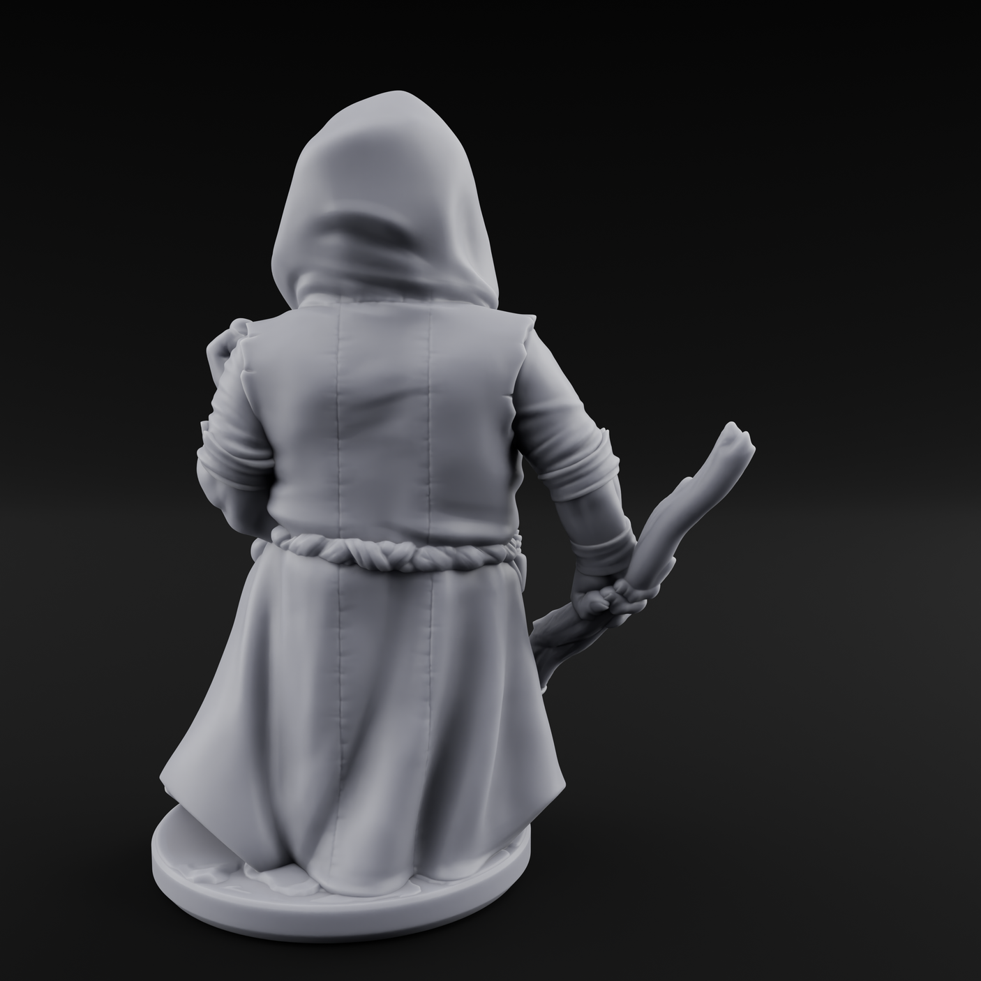 Fist Clenching Gnome Mage Miniature for Dungeons and Dragons, Pathfinder or other TTRPGs