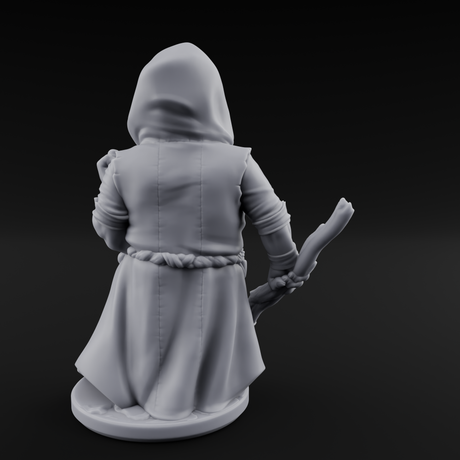 Fist Clenching Gnome Mage Miniature for Dungeons and Dragons, Pathfinder or other TTRPGs