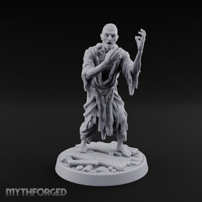 Finger Curling Robe Rotting Zombie Pilgrim Miniature for Dungeons and Dragons, Pathfinder or other TTRPGs