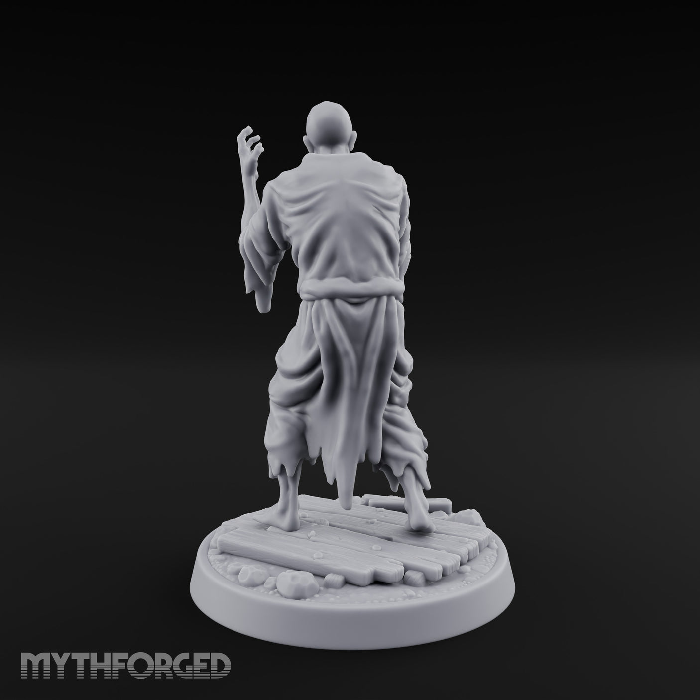 Finger Curling Robe Rotting Zombie Pilgrim Miniature for Dungeons and Dragons, Pathfinder or other TTRPGs