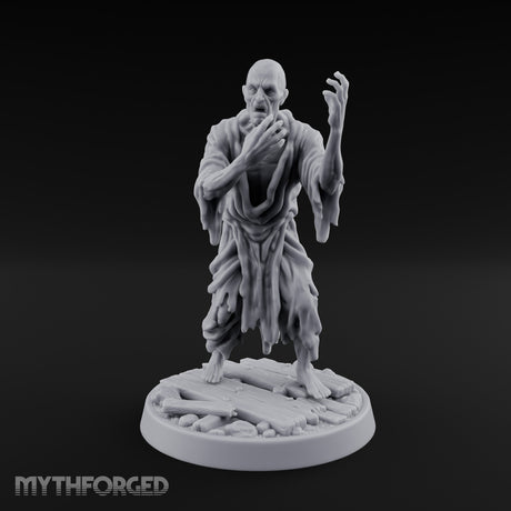 Finger Curling Robe Rotting Zombie Pilgrim Miniature for Dungeons and Dragons, Pathfinder or other TTRPGs