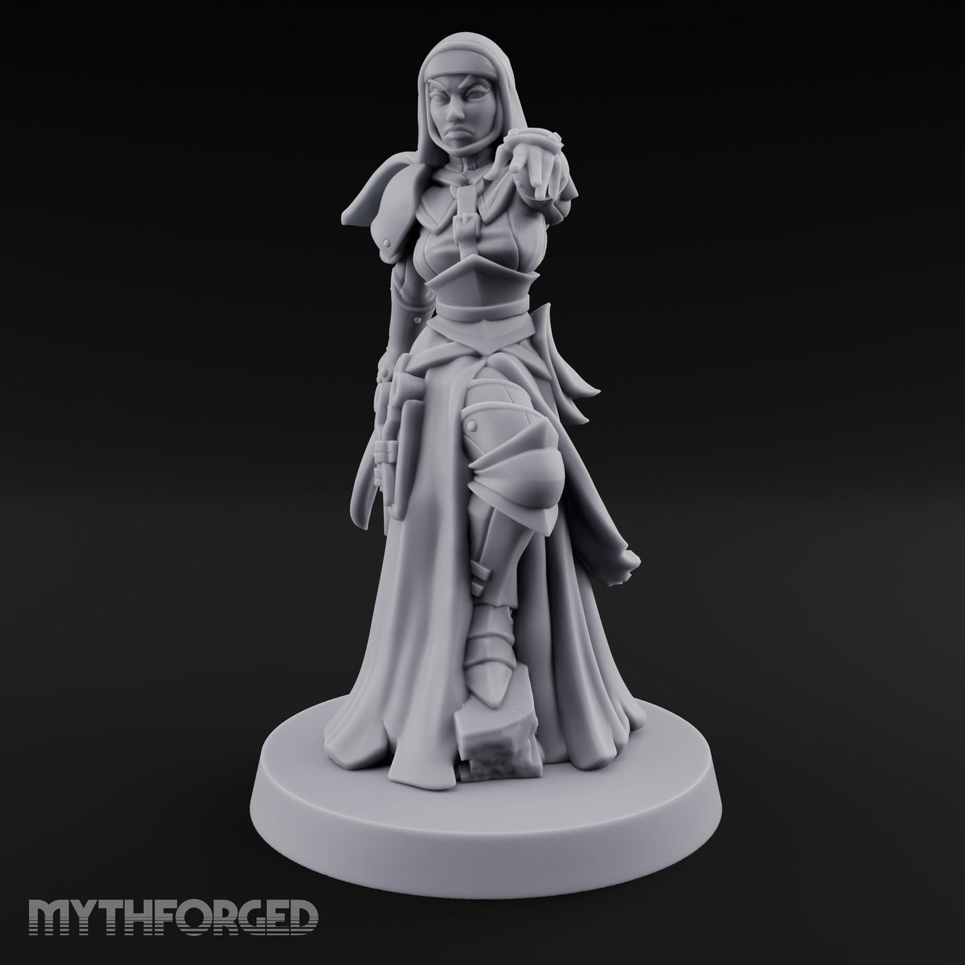 Finger Pointing Striding Human Medic Nun — Bare / Normal