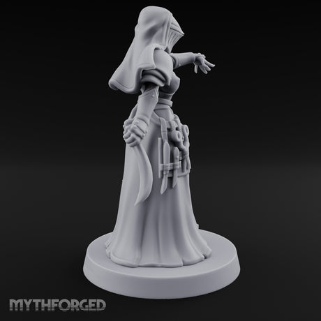 Finger Pointing Striding Human Medic Nun Miniature for Dungeons and Dragons, Pathfinder or other TTRPGs
