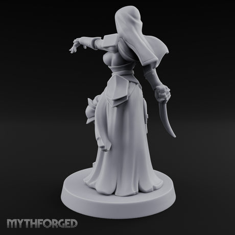 Finger Pointing Striding Human Medic Nun Miniature for Dungeons and Dragons, Pathfinder or other TTRPGs