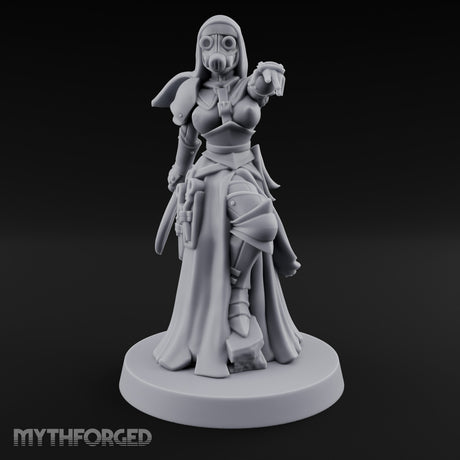 Finger Pointing Striding Human Medic Nun Miniature for Dungeons and Dragons, Pathfinder or other TTRPGs