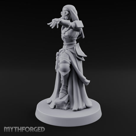 Finger Pointing Striding Human Medic Nun Miniature for Dungeons and Dragons, Pathfinder or other TTRPGs