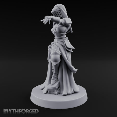 Finger Pointing Striding Human Medic Nun Miniature for Dungeons and Dragons, Pathfinder or other TTRPGs