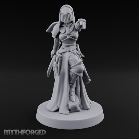 Finger Pointing Striding Human Medic Nun Miniature for Dungeons and Dragons, Pathfinder or other TTRPGs