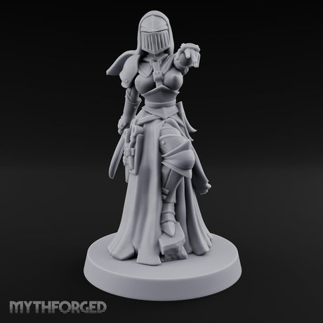 Finger Pointing Striding Human Medic Nun Miniature for Dungeons and Dragons, Pathfinder or other TTRPGs