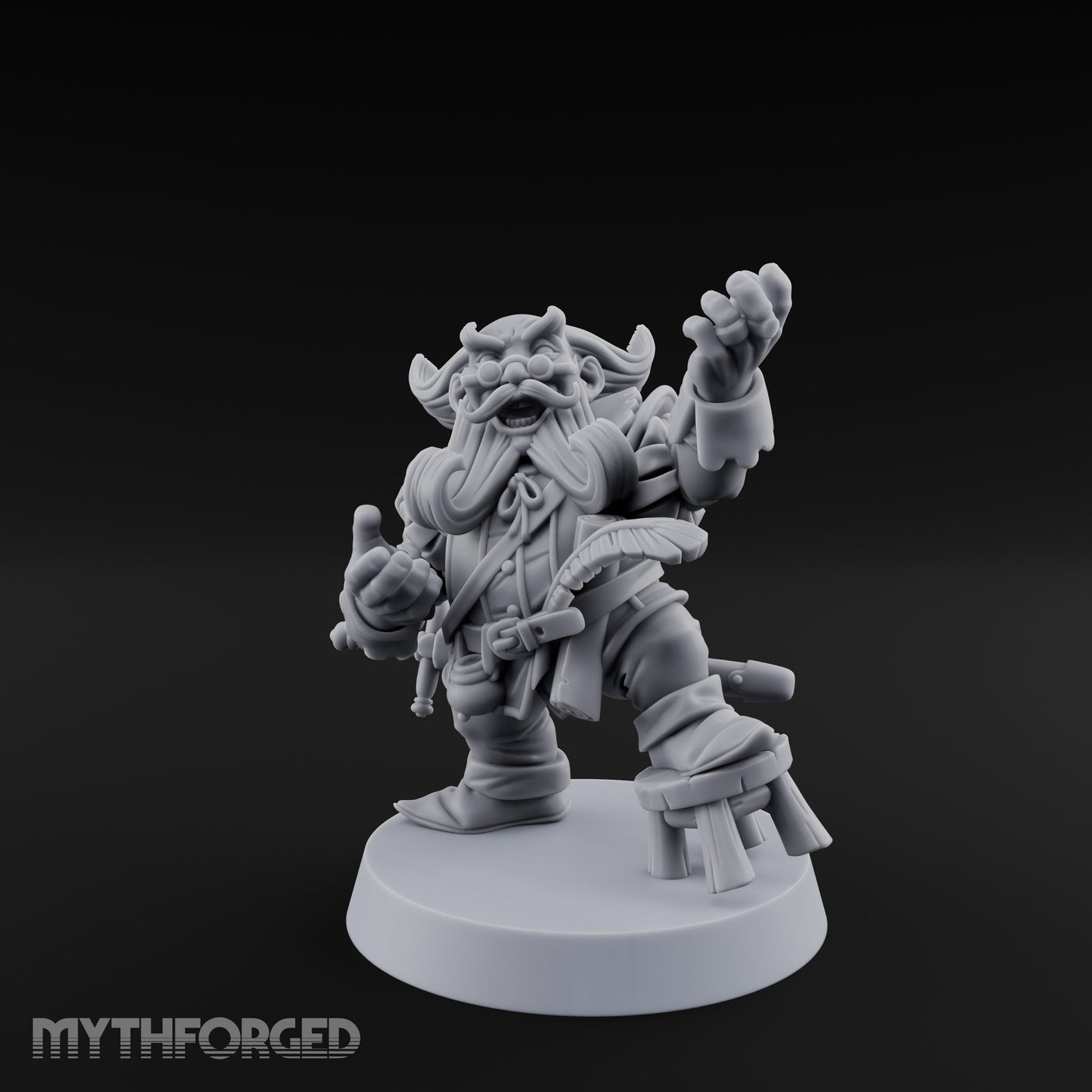 Finger Wagging Dwarf Bard Miniature for Dungeons and Dragons, Pathfinder or other TTRPGs