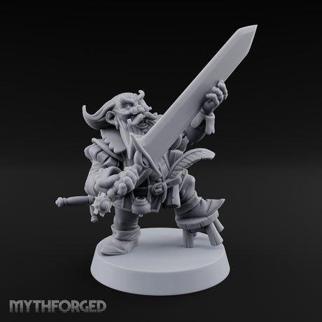 Finger Wagging Dwarf Bard Miniature for Dungeons and Dragons, Pathfinder or other TTRPGs
