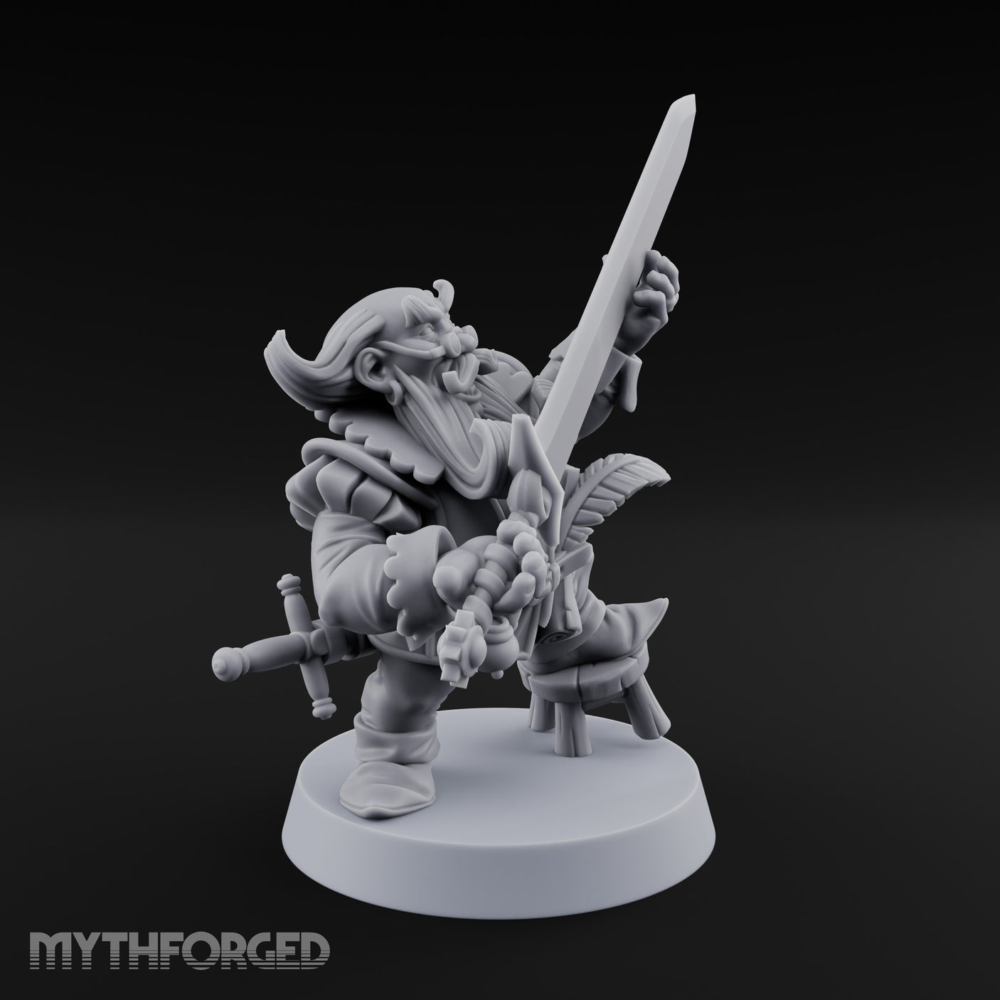 Finger Wagging Dwarf Bard Miniature for Dungeons and Dragons, Pathfinder or other TTRPGs