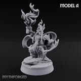 Flames Towering Skyward Dwarf Fire Casters A Miniature for Dungeons and Dragons, Pathfinder or other TTRPGs