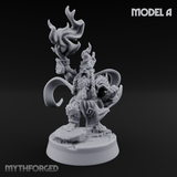 Flames Towering Skyward Dwarf Fire Casters A Miniature for Dungeons and Dragons, Pathfinder or other TTRPGs