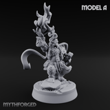 Flames Towering Skyward Dwarf Fire Casters A Miniature for Dungeons and Dragons, Pathfinder or other TTRPGs