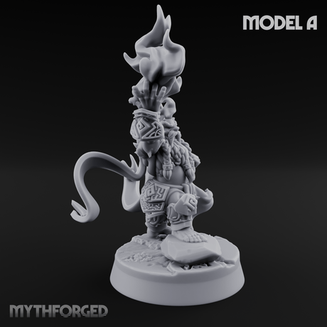 Flames Towering Skyward Dwarf Fire Casters A Miniature for Dungeons and Dragons, Pathfinder or other TTRPGs