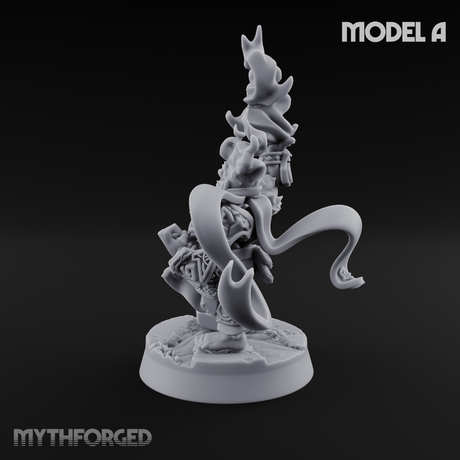 Flames Towering Skyward Dwarf Fire Casters A Miniature for Dungeons and Dragons, Pathfinder or other TTRPGs