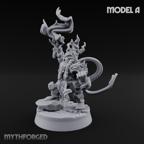 Flames Towering Skyward Dwarf Fire Casters A Miniature for Dungeons and Dragons, Pathfinder or other TTRPGs