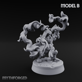 Flames Towering Skyward Dwarf Fire Casters B Miniature for Dungeons and Dragons, Pathfinder or other TTRPGs