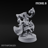 Flames Towering Skyward Dwarf Fire Casters B Miniature for Dungeons and Dragons, Pathfinder or other TTRPGs