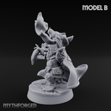 Flames Towering Skyward Dwarf Fire Casters B Miniature for Dungeons and Dragons, Pathfinder or other TTRPGs