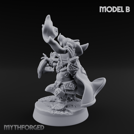 Flames Towering Skyward Dwarf Fire Casters B Miniature for Dungeons and Dragons, Pathfinder or other TTRPGs