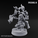 Flames Towering Skyward Dwarf Fire Casters B Miniature for Dungeons and Dragons, Pathfinder or other TTRPGs