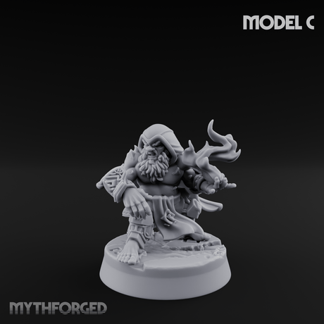 Flames Towering Skyward Dwarf Fire Casters C Miniature for Dungeons and Dragons, Pathfinder or other TTRPGs