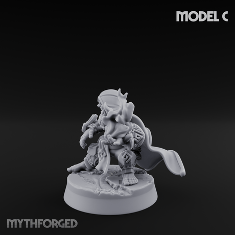 Flames Towering Skyward Dwarf Fire Casters C Miniature for Dungeons and Dragons, Pathfinder or other TTRPGs