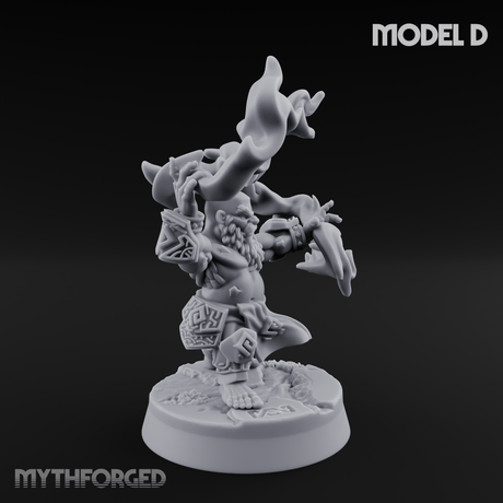 Flames Towering Skyward Dwarf Fire Casters D Miniature for Dungeons and Dragons, Pathfinder or other TTRPGs