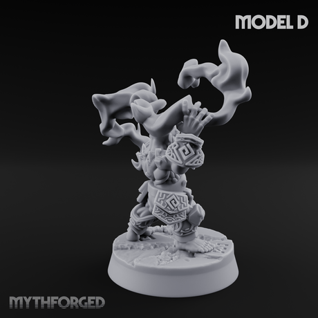 Flames Towering Skyward Dwarf Fire Casters D Miniature for Dungeons and Dragons, Pathfinder or other TTRPGs