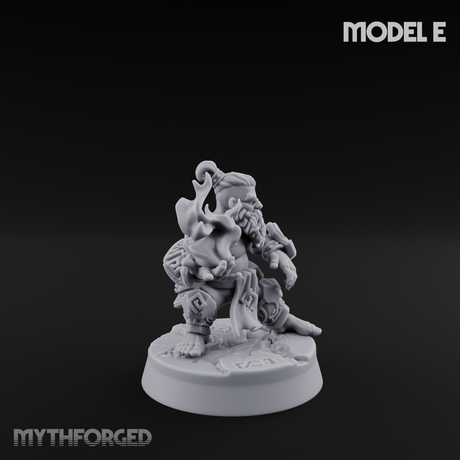 Flames Towering Skyward Dwarf Fire Casters E Miniature for Dungeons and Dragons, Pathfinder or other TTRPGs