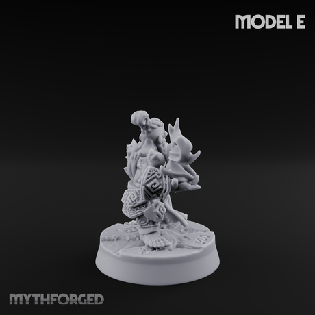 Flames Towering Skyward Dwarf Fire Casters E Miniature for Dungeons and Dragons, Pathfinder or other TTRPGs
