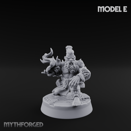 Flames Towering Skyward Dwarf Fire Casters E Miniature for Dungeons and Dragons, Pathfinder or other TTRPGs
