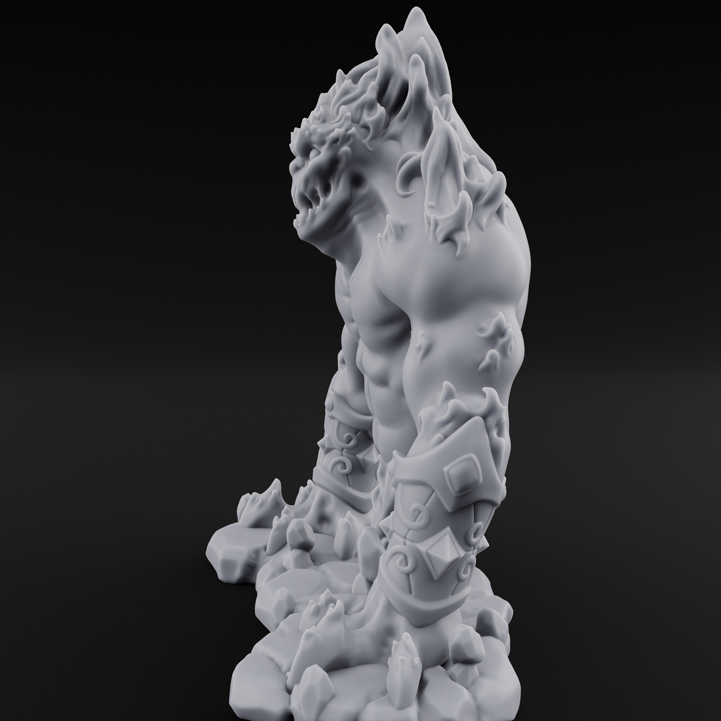Shackle Bursting Fire Elemental Brute Miniature for Dungeons and Dragons, Pathfinder or other TTRPGs