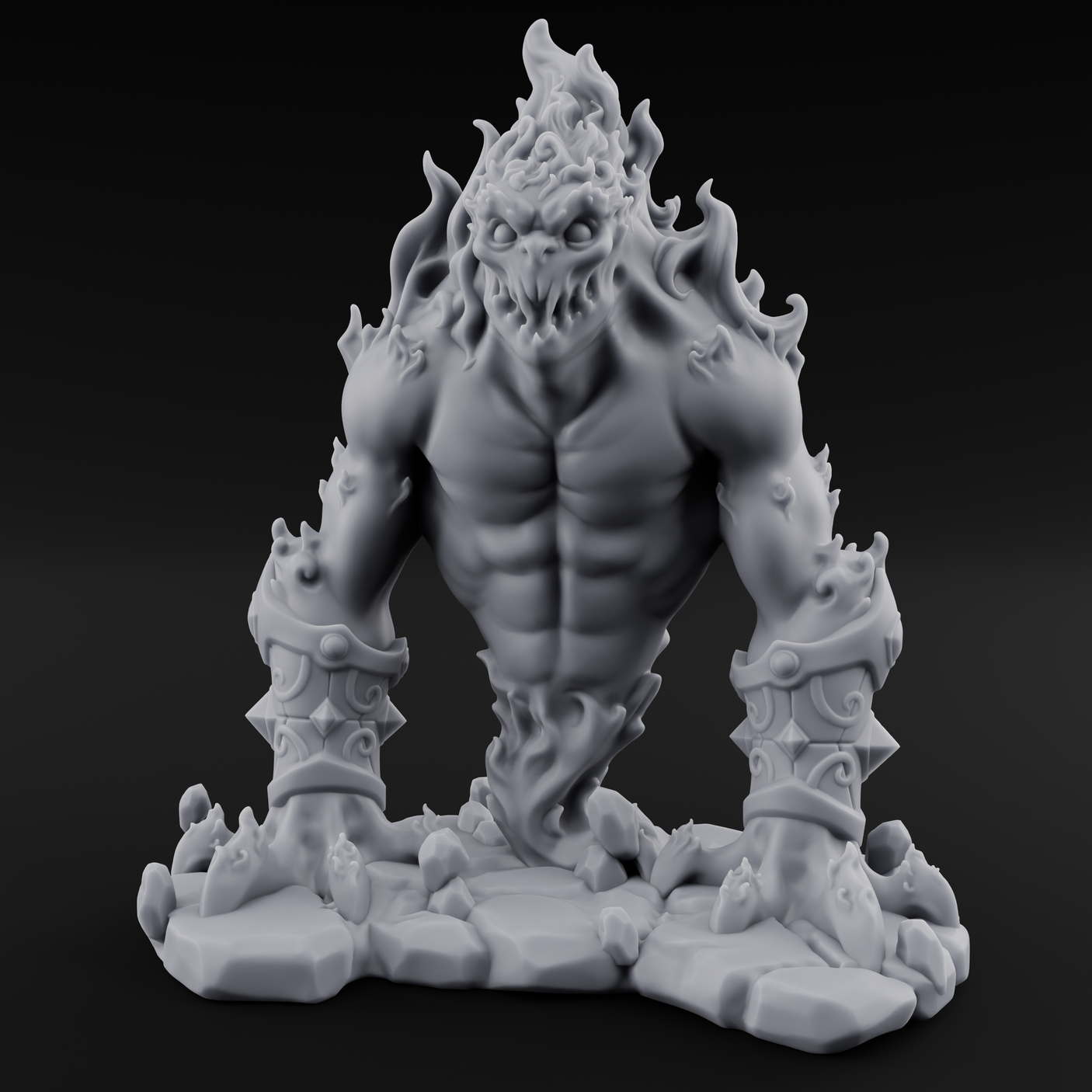 Shackle Bursting Fire Elemental Brute Miniature for Dungeons and Dragons, Pathfinder or other TTRPGs